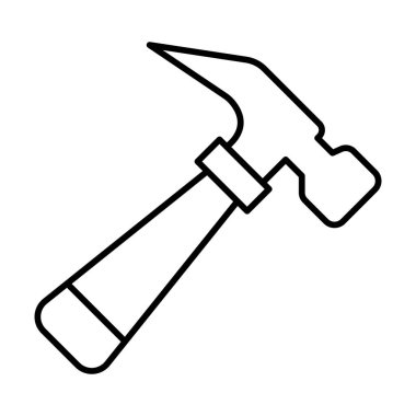 Çekiç Vektör Satırı Simge Tasarımı