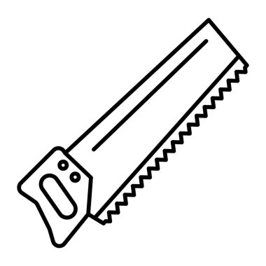 Demir Testere Vektör Satır Simgesi Tasarımı