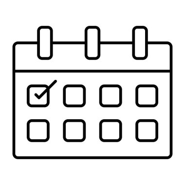 Zamanlama Vektör Satır Simgesi Tasarımı