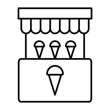 Dondurma Oyalama Vektör Hattı Simge Tasarımı