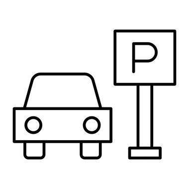 Park Vektörü Satır Simgesi Tasarımı