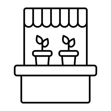 Bitkiler Vektör Satır Simgesi Tasarımı