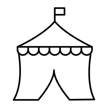 Çadır Vektör Satırı Simge Tasarımı