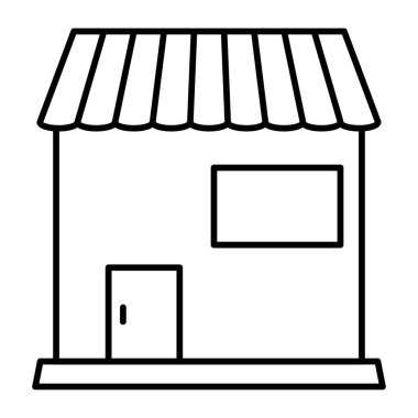 Market Mağazası Vektör Satır Simgesi Tasarımı
