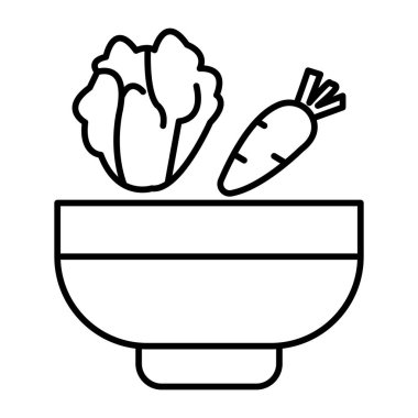 Salata İçindekiler Vektör Satırı Simgesi Tasarımı