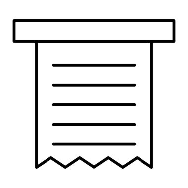 Müşteri makbuzu Vektör Satır Simgesi Tasarımı