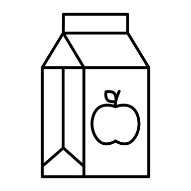 Meyve Suyu Vektör Satırı Simge Tasarımı