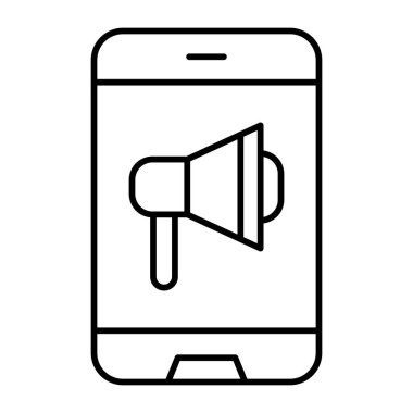 Dijital Reklam Vektörü Satırı Simgesi Tasarımı