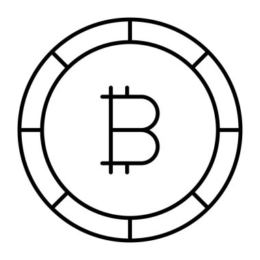 Bitcoin Vektör Satır Simgesi Tasarımı