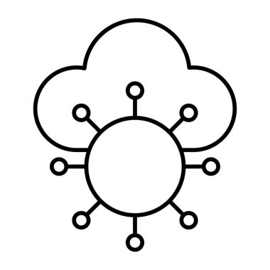 Bulut Hesaplama Vektör Satırı Simgesi Tasarımı