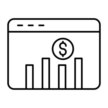 Borsa Vektör Satırı Simge Tasarımı