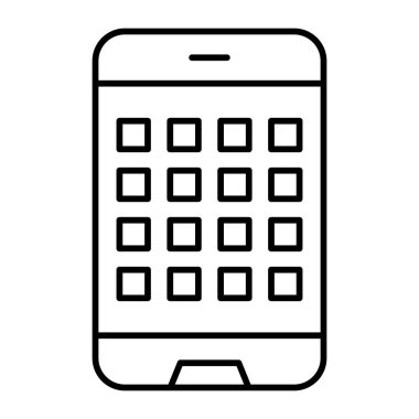 Mobil Uygulama Vektör Satır Simgesi Tasarımı