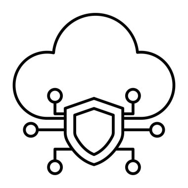 Veri Güvenliği Vektör Satır Simgesi Tasarımı