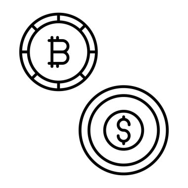 Kripto Para Takas Vektörü Satır Simgesi Tasarımı
