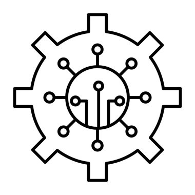 Dijital Altyapı Vektör Satır Simgesi Tasarımı