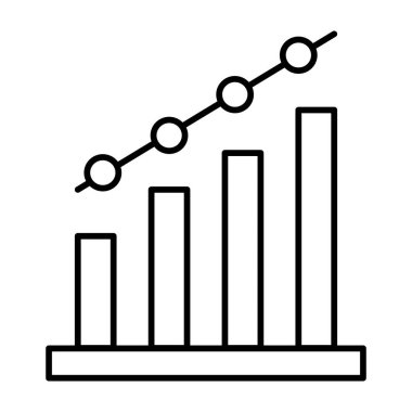Büyüme Grafiği Vektör Satırı Simge Tasarımı