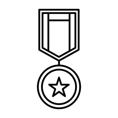 Liderlik Madalyası Vektör Satır Simgesi Tasarımı