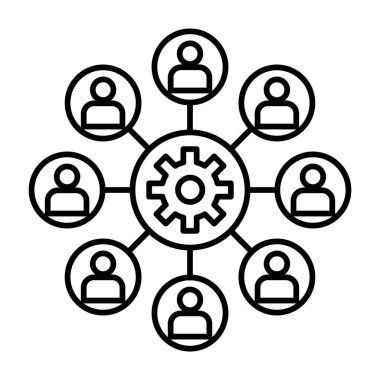 İşbirliği Vektör Satır Simgesi Tasarımı