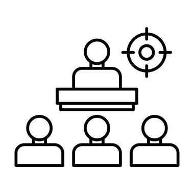 Lider Hedef Vektör Satır Simgesi Tasarımı