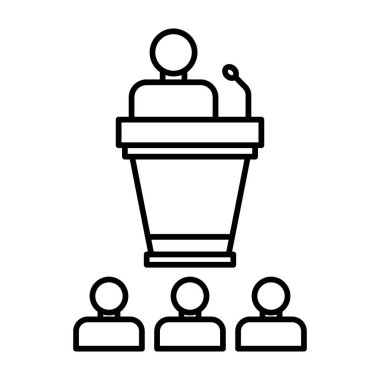Liderlik Yetenekleri Vektör Satır Simgesi Tasarımı