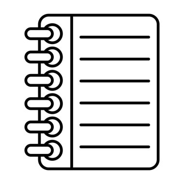 Not Defteri Vektör Satır Simgesi Tasarımı