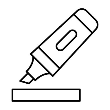 Metin Vurgulama Vektör Satırı Simgesi Tasarımı