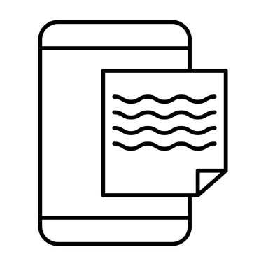 Dijital Notlar Vektör Satır Simgesi Tasarımı