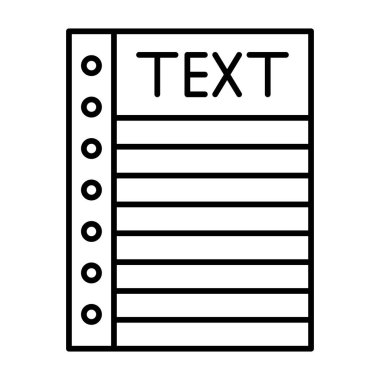 Metin Belgesi Vektör Satır Simgesi Tasarımı