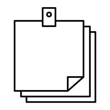 Memo Pad Vektör Satır Simgesi Tasarımı