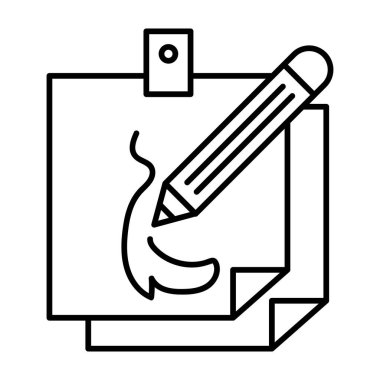 Not Vektör Satırı Simge Tasarımı