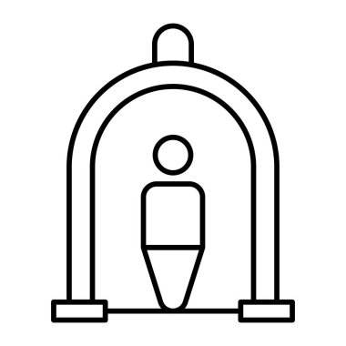 Güvenlik Kontrol Noktası Vektör Satır Simgesi Tasarımı