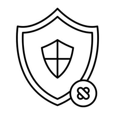 Güvenlik Yaması Vektör Satır Simgesi Tasarımı