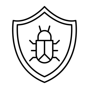 Kötü Yazılım Koruma Vektör Satırı Simgesi Tasarımı