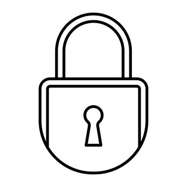 Asma kilit Vektör Satır Simgesi Tasarımı