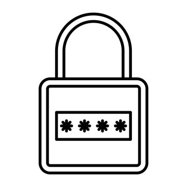 Parola Vektör Satır Simgesi Tasarımı