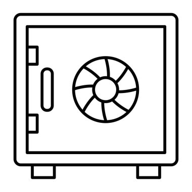 Güvenli Kasa Vektör Satırı Simge Tasarımı