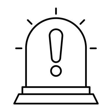 Güvenlik Alarmı Vektör Satır Simgesi Tasarımı