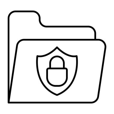 Güvenli Dizin Vektör Satırı Simgesi Tasarımı