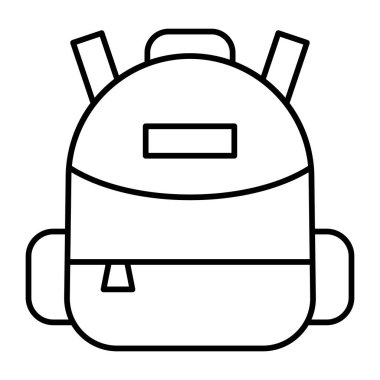 Sırt Çantası Vektör Satır Simgesi Tasarımı