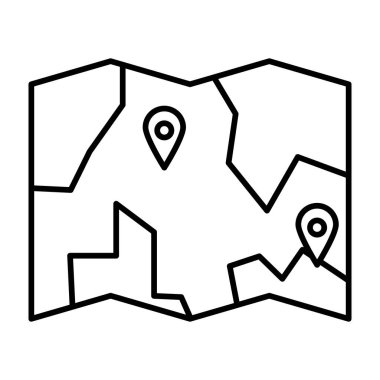 İz Haritası Vektör Satırı Simgesi Tasarımı