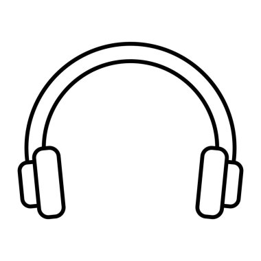 Kulaklıklar Vektör Satır Simgesi Tasarımı
