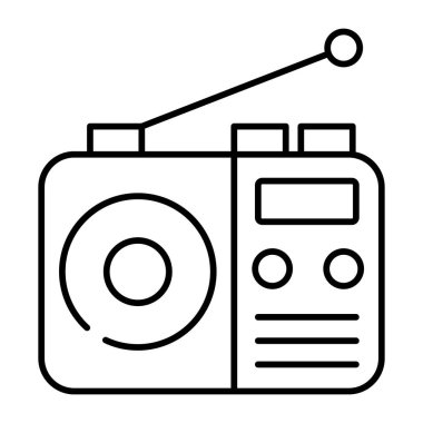 Radyo Vektör Satır Simgesi Tasarımı