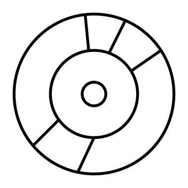 Vinil Kayıt Vektör Satır Simgesi Tasarımı