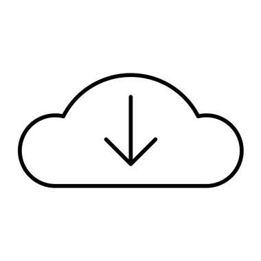 Bulut İndirme Vektör Satırı Simgesi Tasarımı