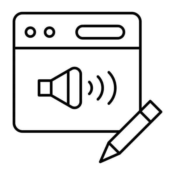 Ses Düzenleme Vektör Satırı Simgesi Tasarımı