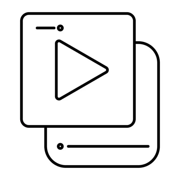 Video Dosya Vektör Satırı Simgesi Tasarımı