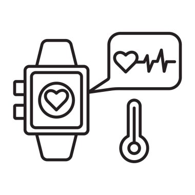 Fitness İzleyici Vektör Satır Simgesi Tasarımı