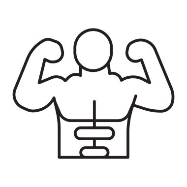 Kas Bükme Vektör Satırı Simgesi Tasarımı