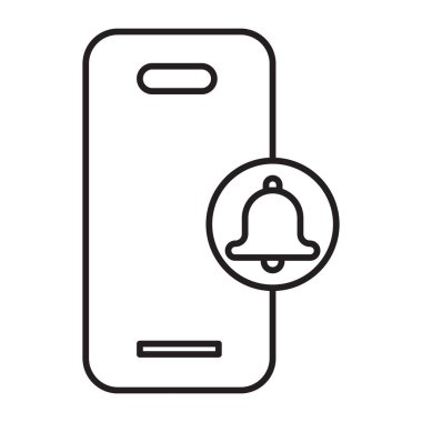 Akıllı Telefon Bildirimleri Vektör Satır Simgesi Tasarımı