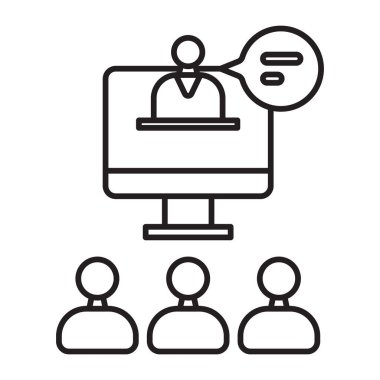 Çevrimiçi Atölye Vektör Satırı Simgesi Tasarımı